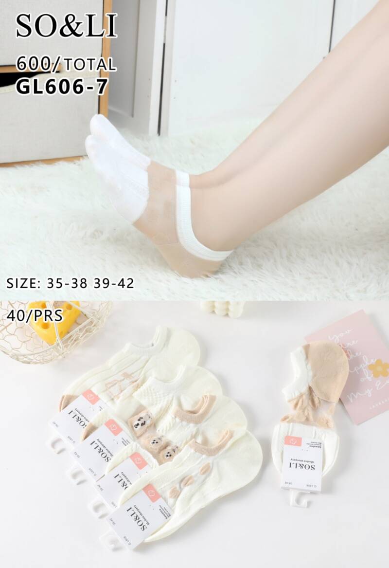 Stopki damskie Roz 35-42, Mix kolor Paczka 40 szt